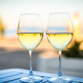 White wine glasses