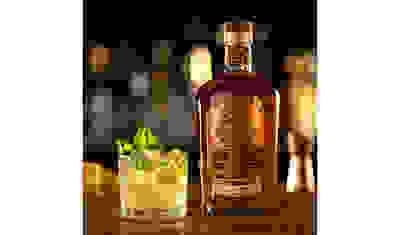 bourbon cocktail and bottle