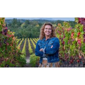 woman with wine