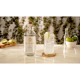 bottles of tequila with a cocktail