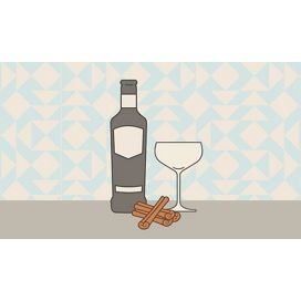 illustration of gin with bottle 