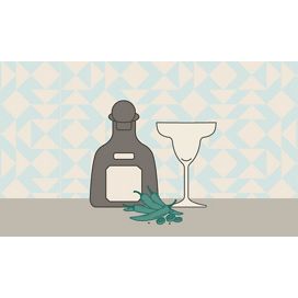 illustration of tequila with bottle 