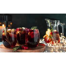 Sangria cocktail with fruits