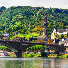 German town with a bridge