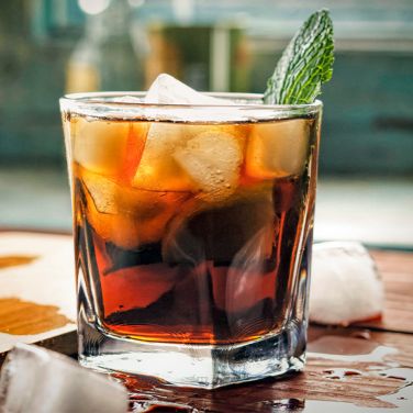Jamaican rum cocktail with ice