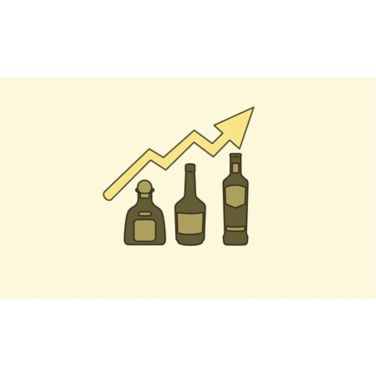 bottles with arrow up ticker