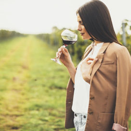 Woman with wine