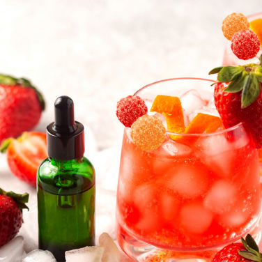 Cocktail with CBD drops and gummies