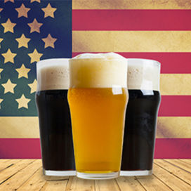 Beers against the American flag